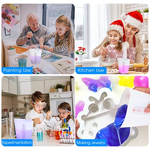 Zuyee Silicone Measuring Cups Flexible Measure Cups For Epoxy Resin Butter, Chocolate Mixing Plaster Stir Squeeze Pour Baking Cup Bpa Free 500 Ml + 250 Ml (2 Pcs) #TOP7