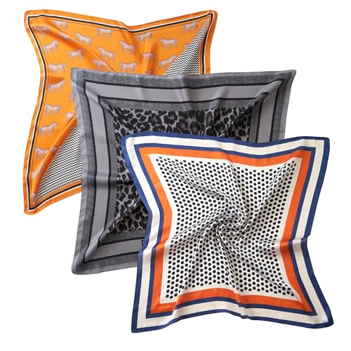 Neck Scarf For Womens Silky Head Scarves Hair Bandanas 27.5” Square Scarf Fashion Accessories lightweight