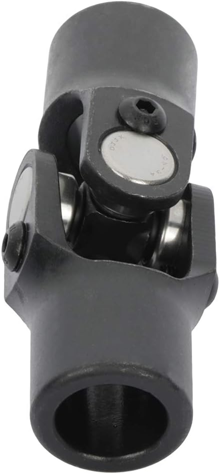 ECCPP 3/4" Round x 3/4" Smooth Round Single Steering Joints Black Universal U-Joint Shaft 96mm