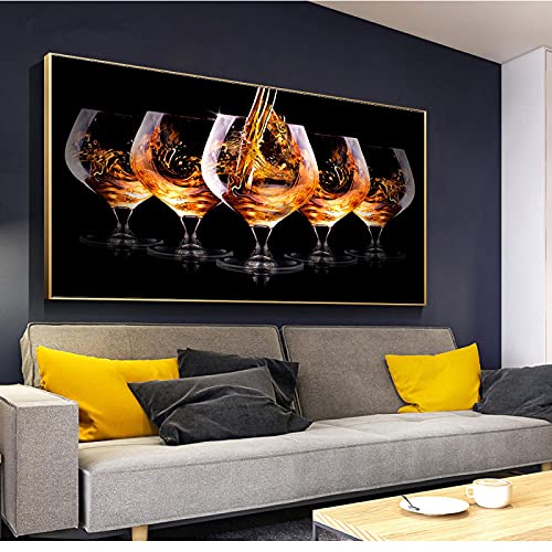 Póster de copa de vino en lienzo arte de pared moderno cuadros decorativos para cocina