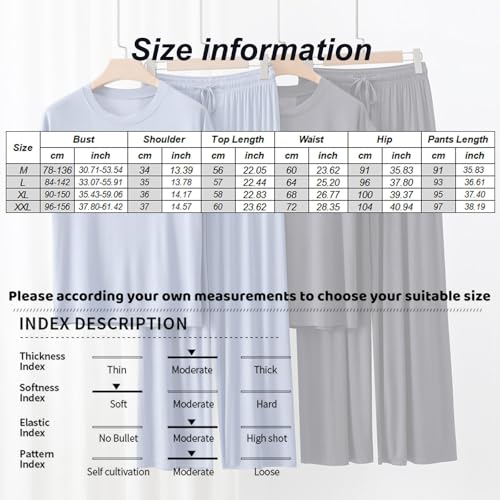 Conjunto de algodón de 2 piezas para mujer de tacto suave y pantalón ligero cómodo 6