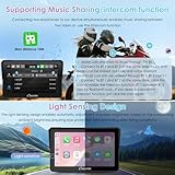 CARPURIDE W702RS Pro Motorcycle Carplay Screen with Radar BSD and BM05 Mount, Wireless CarPlay & Android Auto, 7" Waterproof Touchscreen, Intercom Function, Dual Bluetooth, Wired Controller, Navi. - Image 6