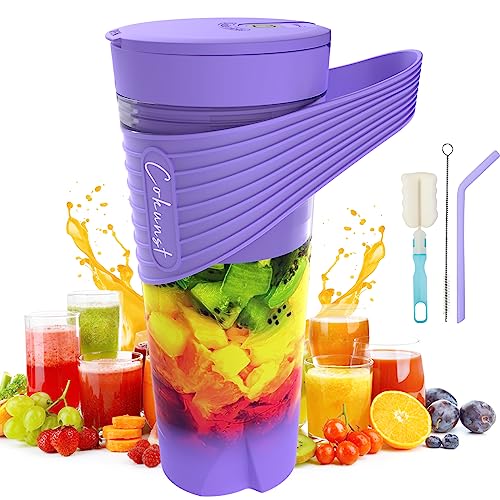 COKUNST Portable Blender, Blender for Shakes and Smoothies, 16oz Portable Blender USB Rechargeable with Staw, Mini Mixer Bottle Blender Cup for Travel, Gym, Office COKUNST Portable Blender, Blender for Shakes and Smoothies, 16oz Portable Blender USB Rechargeable with Staw, Mini Mixer Bottle Blender Cup for Travel, Gym, Office