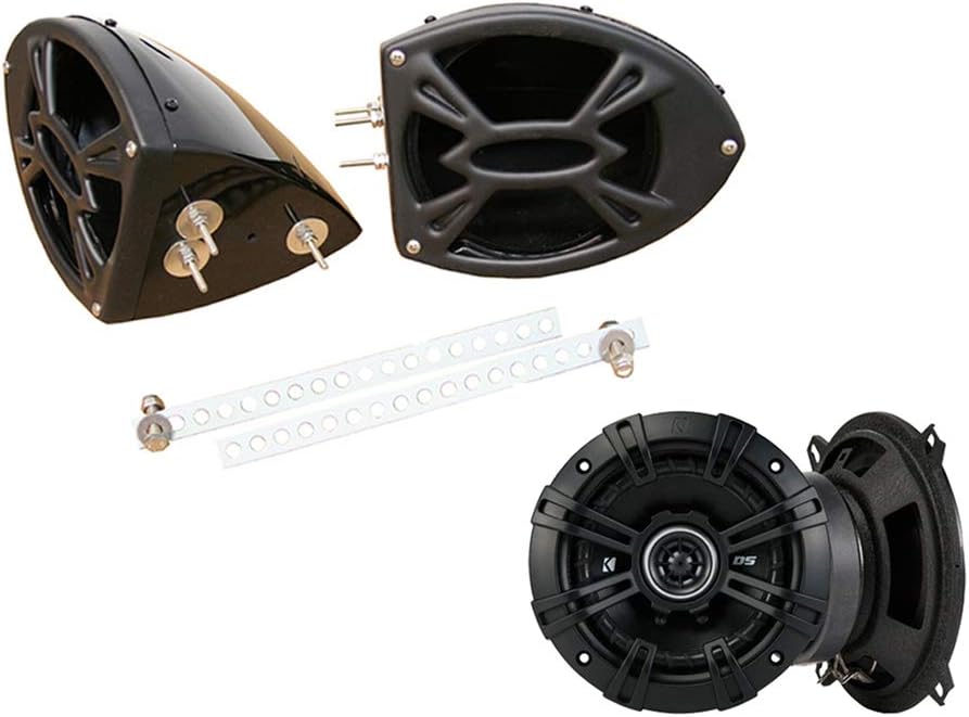 Compatible with Yamaha Snowmobile Kicker System DSC50 Custom 5.25" Gloss Black Speaker Pods Pair