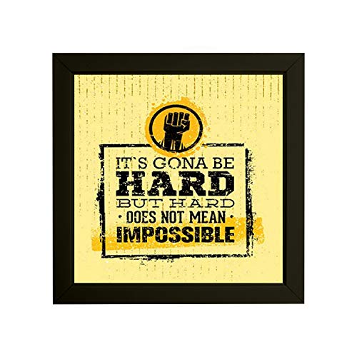 Image of Indianara Set of 4 Fitness Gym Motivational Quotes Paintings (2145) without glass 9.5 x 9.5 inch each