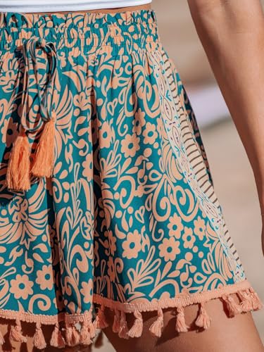 CUPSHE Women Smocked Wasit Swimsuit Cover Up Shorts Wide Leg Beach Shorts for Swimwear3