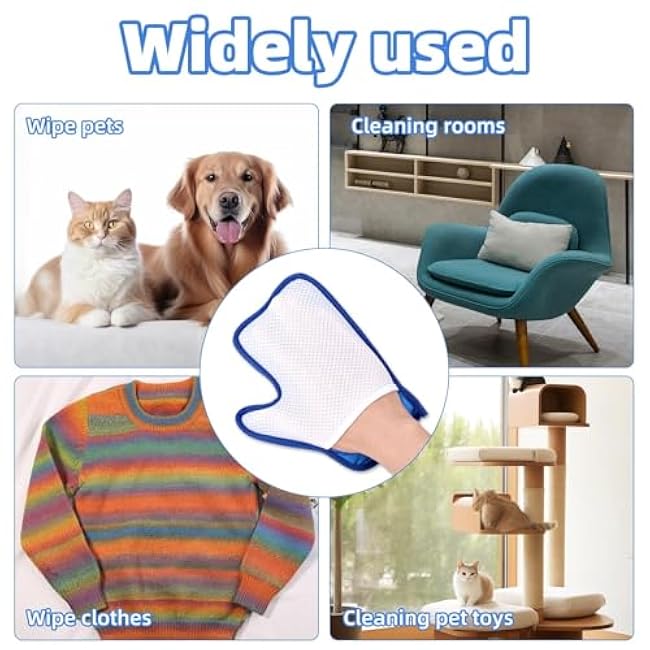 Pet Grooming Glove for Cats & Dogs, Double Sided Electrostatic Pet Hair Remover Removal Glove for Bathing Deshedding Grooming Carpets & Furniture Cleaning-Nx75axht