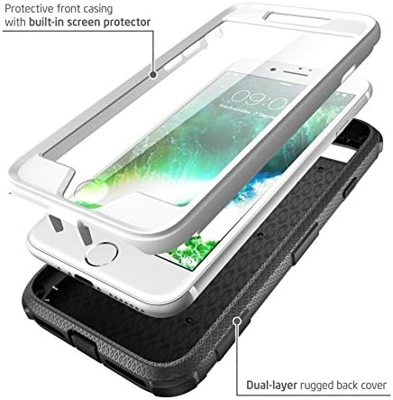i-Blason Armorbox Case Designed for iPhone SE2 2020 /iPhone 7/iPhone 8, Built in Screen Protector Full-Body Rugged Holster Case for iPhone SE 2nd Generation (White)