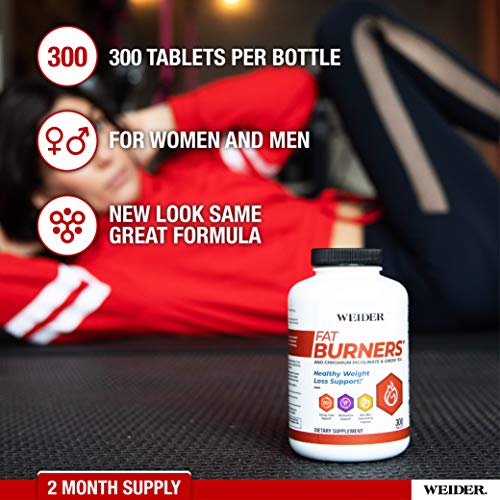 (New Packaging) Weider FAT BURNERS, Healthy Weight Loss & Energy Support with Chromium Picolinate, Green Tea Extract, Kola Nut, Cayenne & Cinnamon Powder, 2 MONTH SUPPLY" - Thumbnail 3