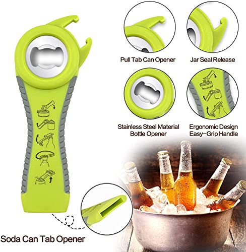Draduo Jar Opener|Bottle Gripper Opener | Multi Bottle Opener | With Silicone Handle Easy To Use For Weak, Senior, Arthritis Hands.(Green And Yellow) #TOP3