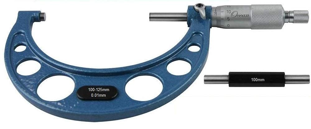 Ocean Outside Micrometer Screw Gauge 100-125mm Least Count 0.01mm with Carbide Tipped Measuring Faces-image-0