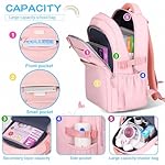 Aesthetic Backpack for School Cute Laptop Pink Backpack Teens Girls Travel Casaul Daypack Lightweight Book Bags - Image 3