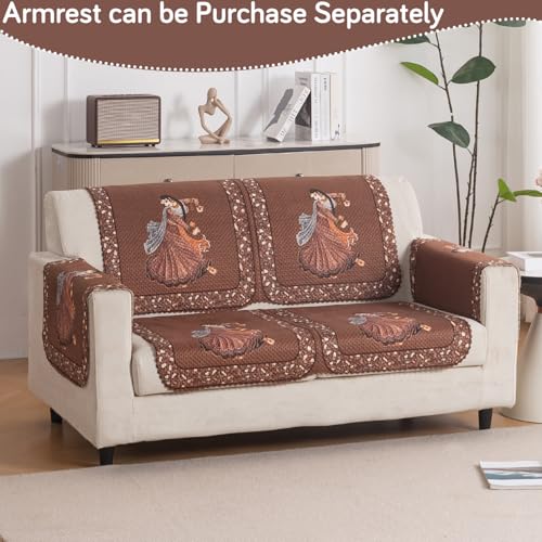 Image of HOKIPO HeavenHue Sofa Cover 2 Seater for Seat & Back, Nritya Echo