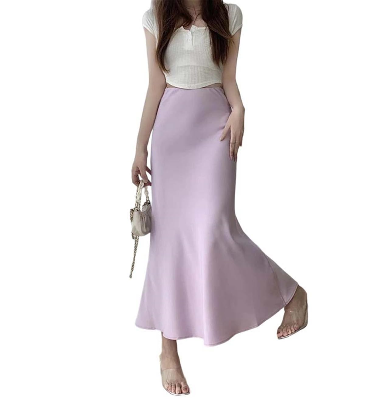 Womens Workwear Style A-Line Midi Skirt Multi Pocket with Belt Utility Fashion Urban Casual Wear