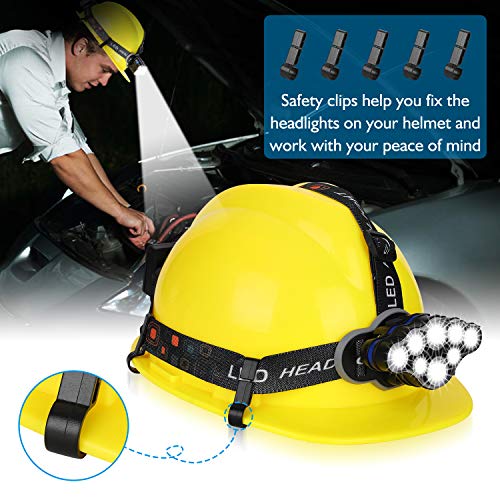 Stirnlampe,Superheller 18000 Lumen 8 LED 8 Modi Kopflampe mit Rotem Warnlicht,USB Wiederaufladbare Wasserdicht Einstelllbare,Stirnleuchte Für Fischen,Keller,Laufen,Joggen,Wandern,Lesen,Arbeiten - 6