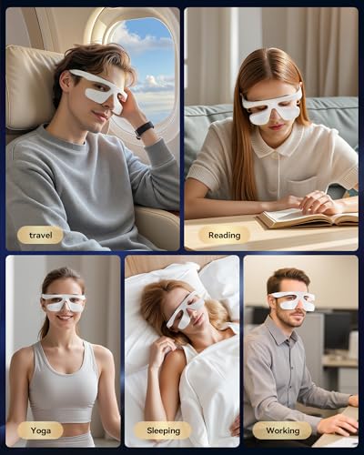Image of Under Eye Red Light Therapy Device,630nm Treatment of Eye Bag, Dark Circles | Red Light 630±10nm Therapy Glasses for Treatment of Eye Bags,Dark Circles,Puffiness periorbital for Treating (White)