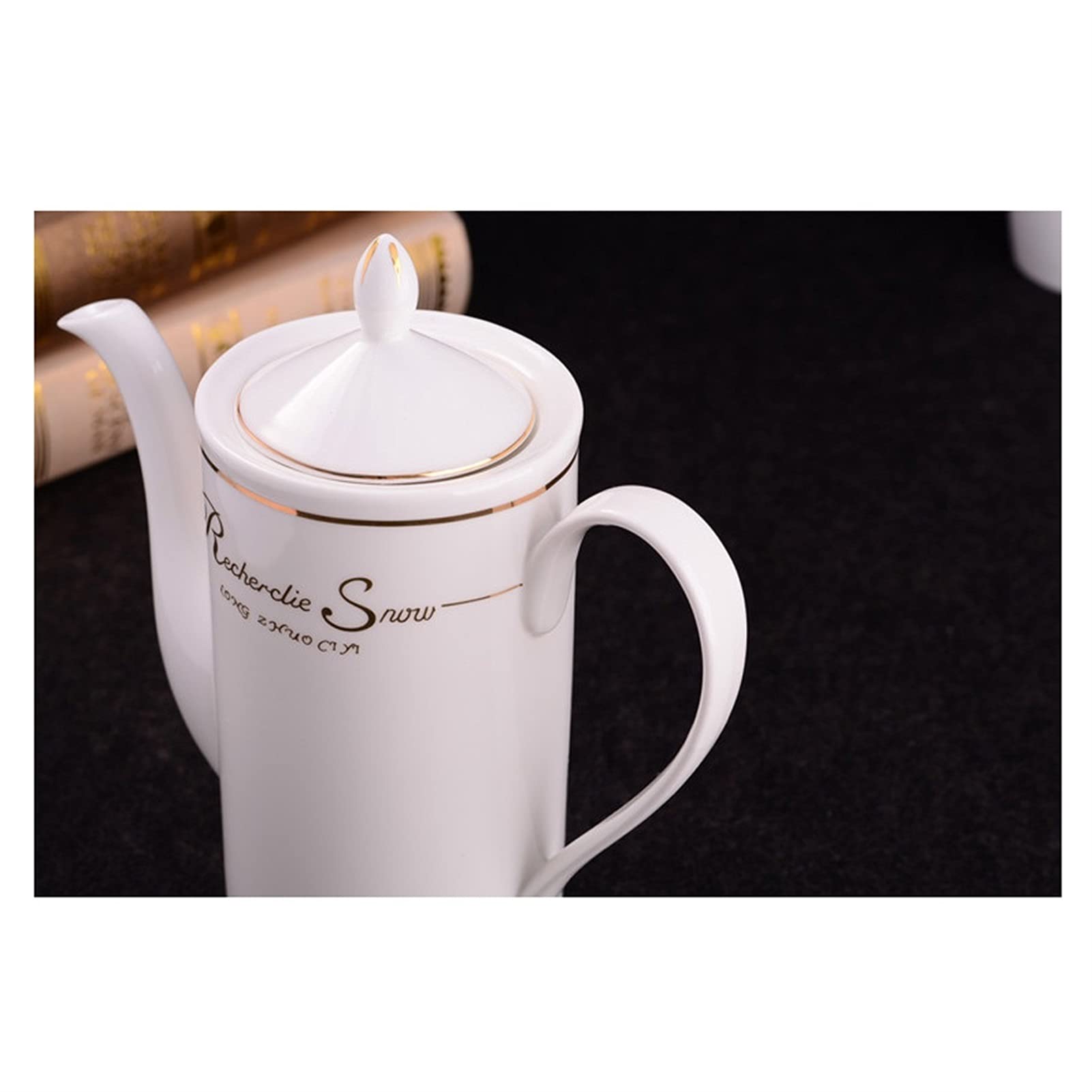 Tazze da caffè Set tazza di caffè in cina ossea (set da 6 pezzi) 19 oz teiera, quattro tazze e vassoi da 5 oz.Adatto for tè / caffè / pomeriggio tè / festa di compleanno / nozze ecc. Set di tazze da c