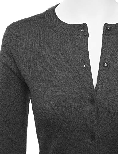Image of LALABEE Women's Crew Neck Gem Button Long Sleeve Soft Knit Cardigan Sweater