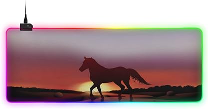 Large RGB Gaming Mouse Pad Adult Common Gull Larus Canus Mew Glowing Extended Mousepad 31.5x11.8in, Soft Anti-Slip Rubber Base Luminous Mouse Mat for Pc Laptop, Gaming, Office, Home
