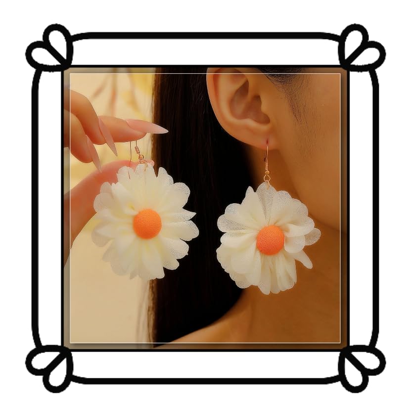 Bijoux fantaisie femme boucles d'oreilles pendantes fleurs bohème