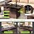 Aoxun Patio Furniture Set 13 Pieces Wicker Rattan Outdoor Furniture with 44” Fire Table Patio Sectional Sofa with Thickened Cushions-13 Piece, Beige (Waterproof Cover Included)
