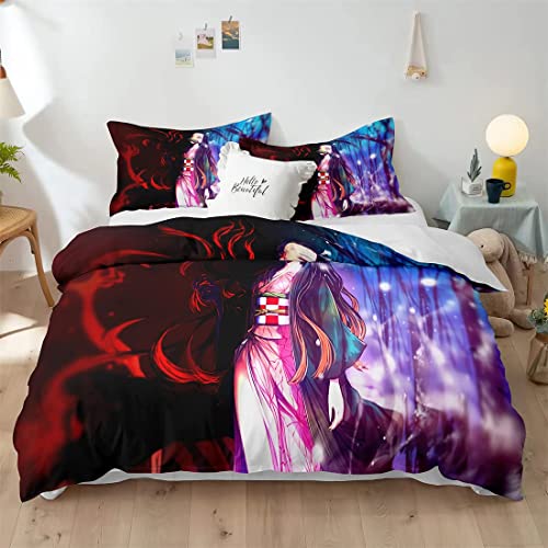 Image of NECEHY Bedding Queen Size Bed Set 3pcs Bedroom Duvet Cover Set for Teens Boys Girls 1 Quilt Cover + 2 Pillowcases(No Comforter),B-1868,Queen:90"x90"/229 * 229cm