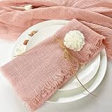 Plobeca Gauze Handmade Cloth Napkins100% Cotton Napkins, Reusable Fringe Soft Napkins for Dinner,Par