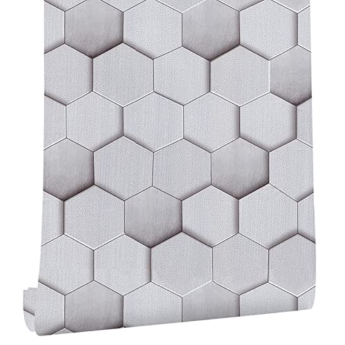 Art Eanur Peel And Stick Wallpaper 3D Hexagon Modern Wallpaper 17.7" × 236" Removable Wallpaper Cabinet Furniture Countertop Paper Textured Wallpaper #TOP1