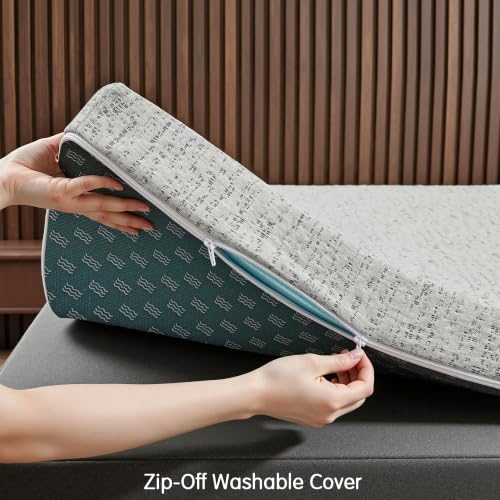 Image of Subrtex Mattress Topper, Full Memory Foam Topper with Cover, 4inch, Grey(4inch)