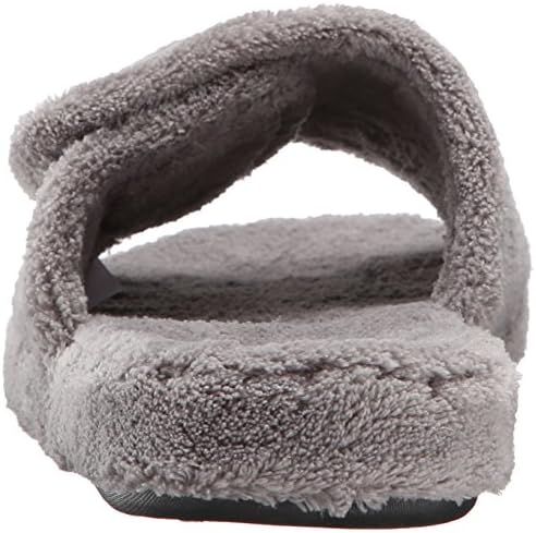 Acorn Men's Spa Slide Slippers with adjustable strap and soft terry lining , Grey, size 10.5-11.5 | Image 2