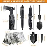 Zestaw przetrwania na świeżym powietrzu apteczką pierwszej pomocy, 180PCS sprzęt przetrwania z filtrem wody słomka wielofunkcyjna siekiera młotkowa, prezenty dla mężczyzn kemping/przygoda (czarny)