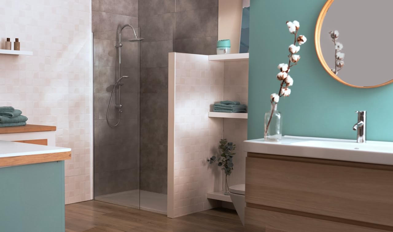 Ariasana Assorbiumidità Aero 360° Compact Turchese Colour Collection, 1 Deumidificatore e 1 Tab di ricarica 450g, Assorbiumidità per la circolazione dell'aria, Deumidificatore casa contro l'umidità