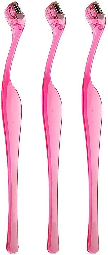 Electomania® 3Pcs Facial Tool Eyebrow Lip Hair Remover Razor (Pink)