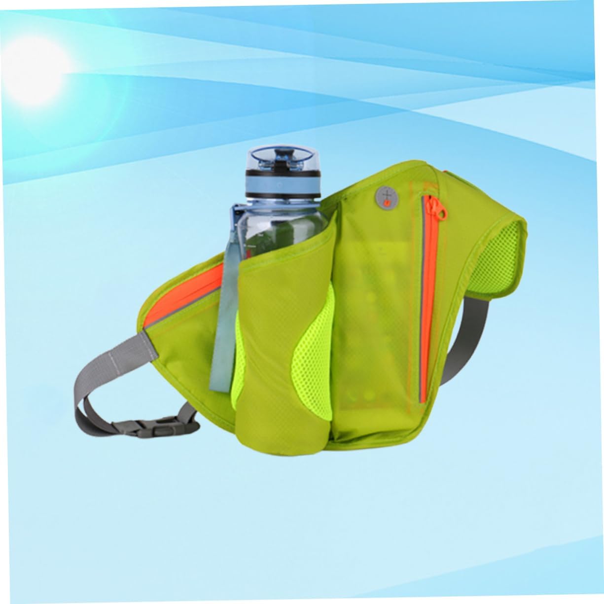 Yardwe 3pcs Portable Waist Bag for Outdoor Activities Multifunctional Running Fanny Pack Water Bottle Holder for Hiking Cycling and Travel Green