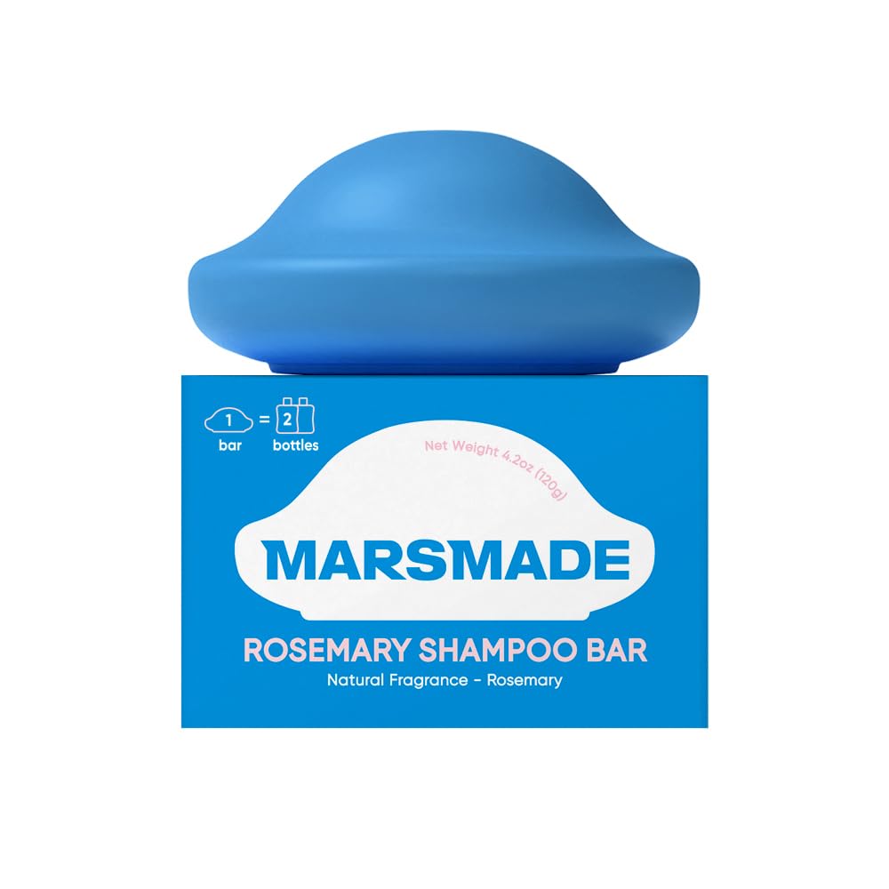 Rosemary Shampoo Bar 2.0 - Hydrating & Moisturizing Natural Hair Soap Bar Shampoo for Hair Volume & Scalp Nourishment - Bathing Soap Solid Shampoo for All Hair Types (120g, 4.23oz)