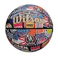 Wilson NBA All Team Retro Basketball, Hergestellt mit Dual Depth Innovation und Einer Pure Feel Oberfläche, Mit verbesserter Luftspeicherung und klassischen Hardwood Emblemen, Größe: 7