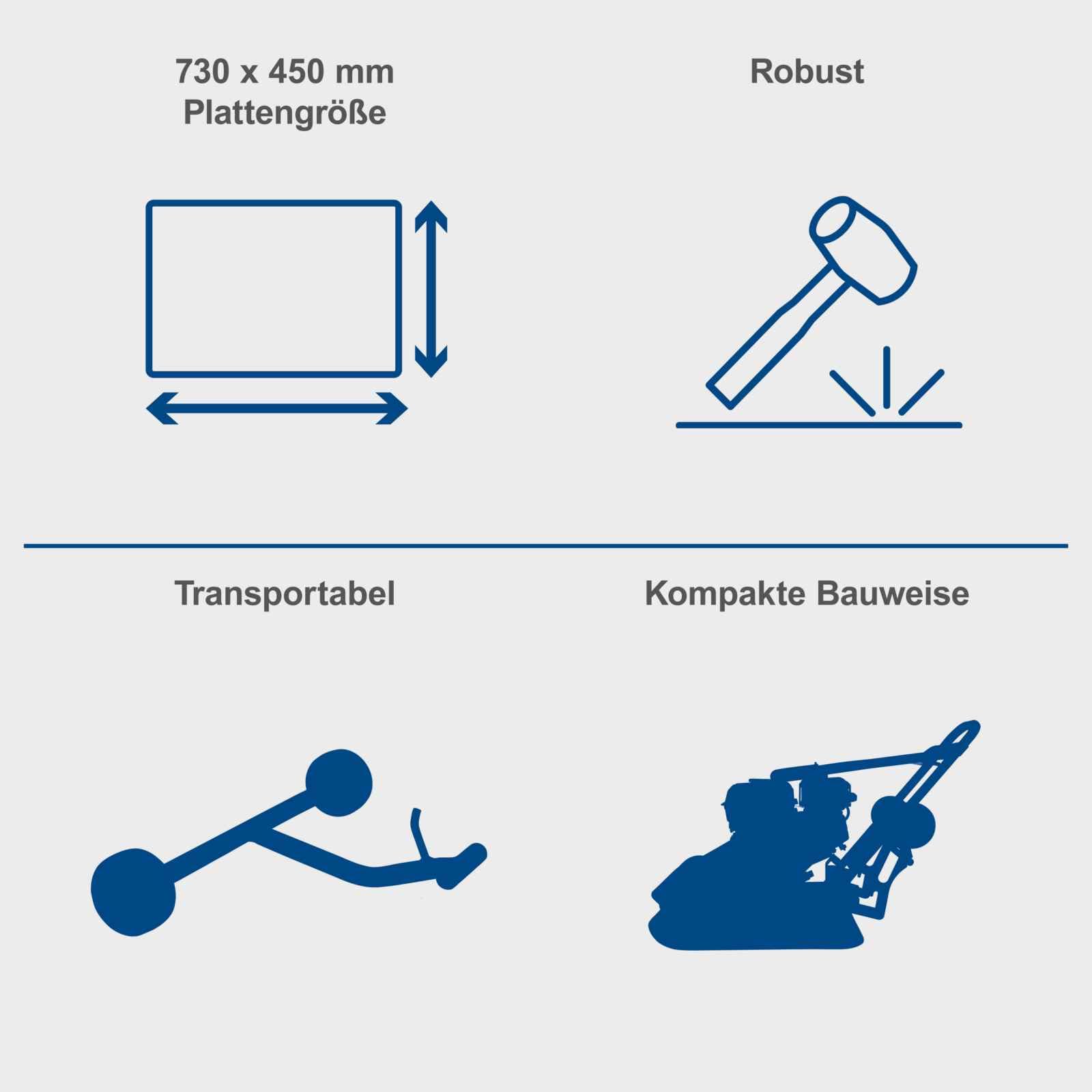 Scheppach Benzin Rüttelplatte reversierbar HP3000S | 50cm Verdichtungstiefe | 9 PS Leistung | 30,5 kN Druck | 160 kg | Platte730x450mm | Vor- & Rücklauf | Komplettset mit Gummimatte & Fahrvorrichtung