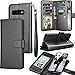 Tekcoo for Galaxy S10 Plus Case, for S10 Plus Wallet Case/PU Leather Case, Luxury Cash Credit Card Slots Holder Carrying Folio Flip Cover [Detachable Magnetic Case] Kickstand for Samsung S10+ Black