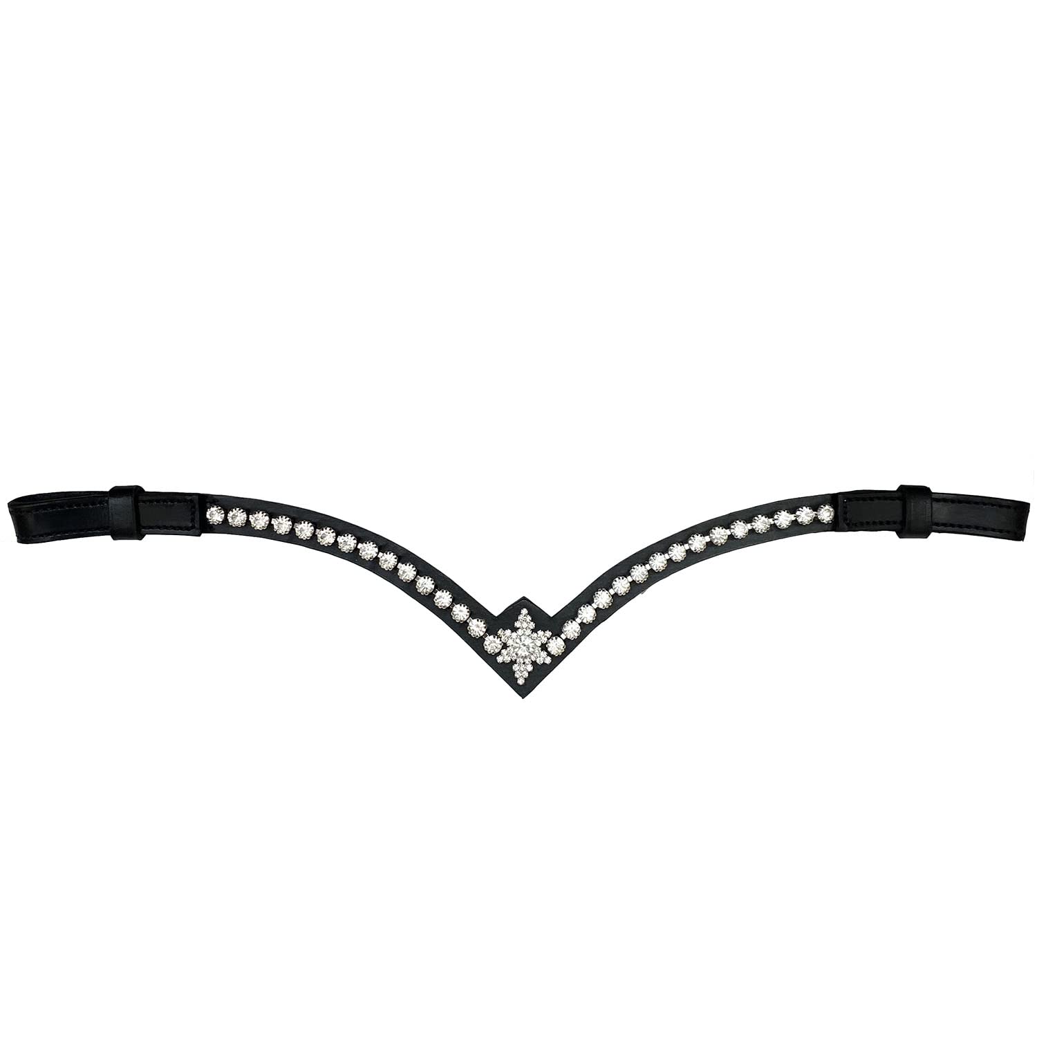 Stirnriemen Pferd Glitzer Geschenkbox X-Full X-Warmblut Silber Steine Schwarz Leder
