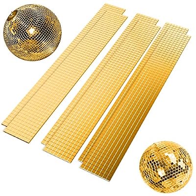 2800pcs OIIKI Self-Adhesive Mini Square Glass Mirrors Mosaic Tiles, 5x5mm Mirror Stickers, Decorative Craft DIY Accessory for Household Wall/Ceiling Decorations-Gold