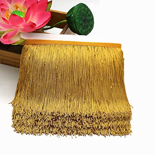 9,1 M Fransenborte Gold – 15 Cm Breite Quasten-Verzierung Für Kleidung, Vorhänge & DIY-Projekte