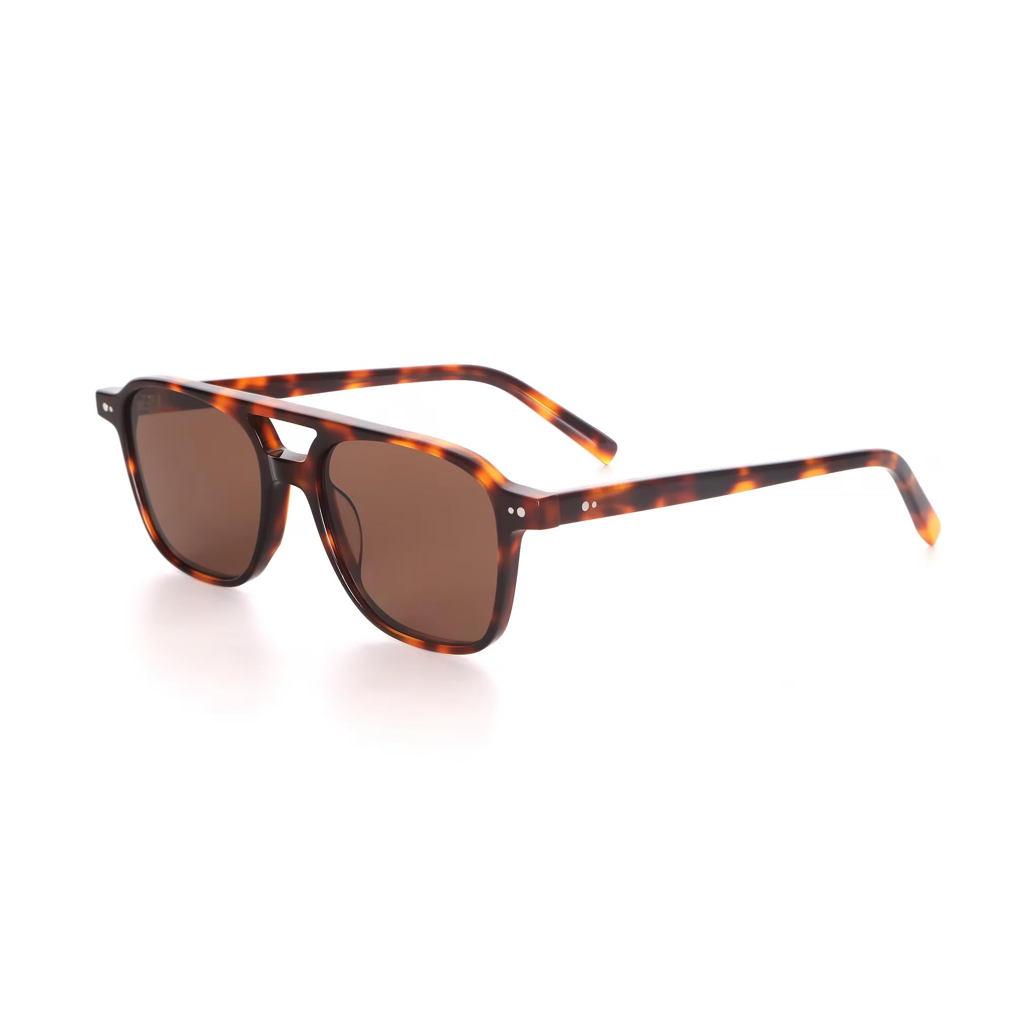 Vintage-Sonnenbrille mit Doppelsteg, klassisch übergroß, aus Acetat, UV400