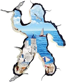 Decalque de adesivos de parede removíveis em forma humana do Mar Egeu 3D, decoração de parede sala de estar, decalques de parede, decoração de parede sala de estar, para sala de estar decoração de art