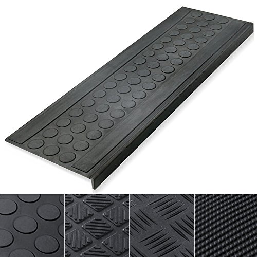 casa pura Marchette d'Escalier Extérieur - Caoutchouc Antidérapant | Bande Adhésive : Haute sécurité | Résistant aux intempéries | Coin - 25x75 cm - 5 Pièces Cover