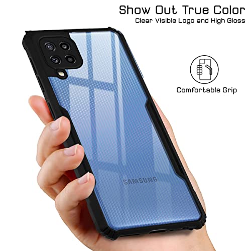Image of Jkobi Back Cover Case for Samsung Galaxy M32 4G (Crystal Glass Back | Camera Protection | Shockproof Bumpers | Professional Black)