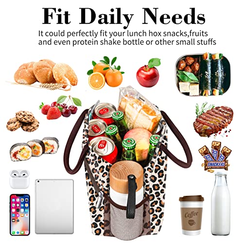 Coobiiya Lunch Bag Women, Insulated Lunch Box Tote Bag For Women Adult Men, Reusable Small Leakproof Cooler Cute Lunch Box Bags For Work Office Picnic Or Travel(Leopard) #TOP3