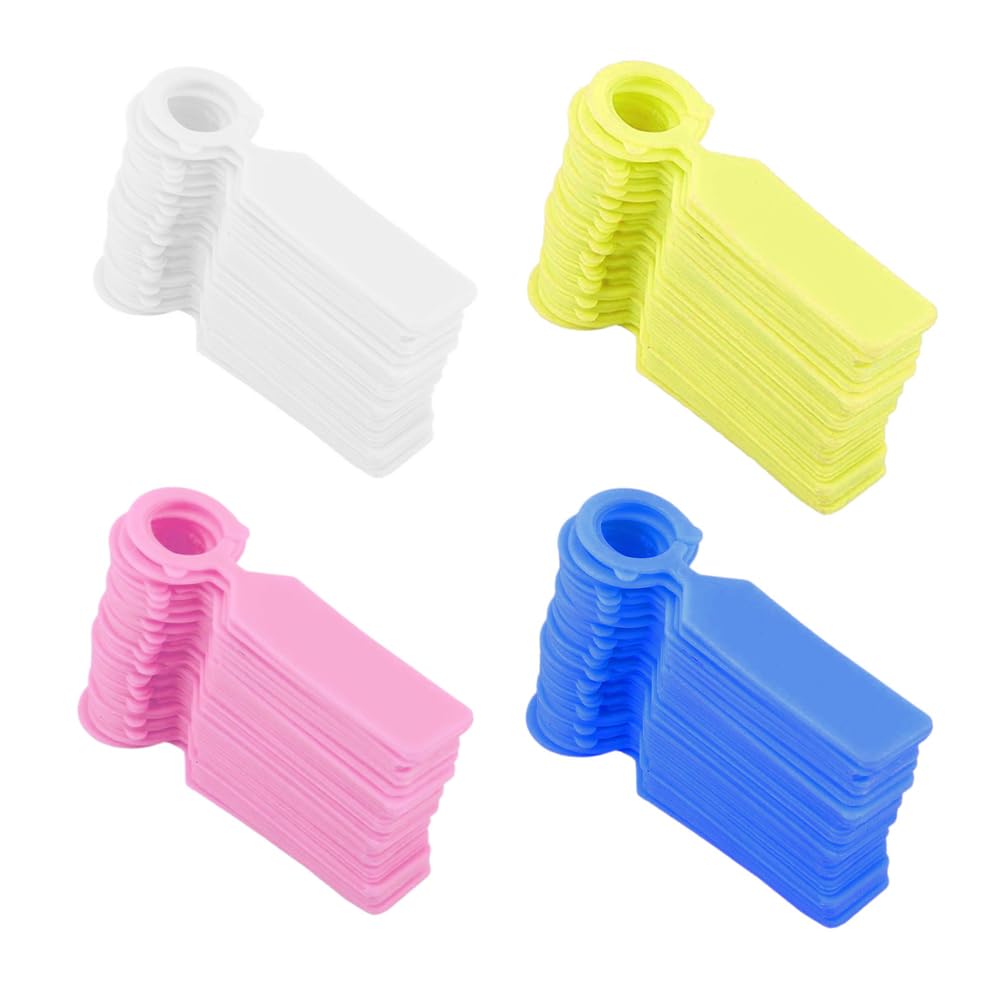 Plastikowe etykiety do roślin ABS Etykiety z nazwami roślin wielokrotnego użytku Etykiety ogrodowe Wielokolorowe 11x2,4cm 100 szt(White+Yellow+Blue+Pink)