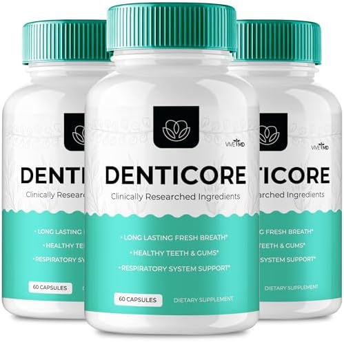 Denticore Dental Health Supplement, Denticore Caps Mineral Complex for Teeth and Gum Vitamins – Maximum Strength, Denticore Dental Supplement Oral Support Advanced Formula Pills Reviews (3 Pack)