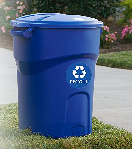 Ignixia Recycle Stickers For Trash Can 6X6 Inches Large (Pack Of 2) Recycle Stickers For Recycle Bins Waterproof Uv Protected Recycling Stickers For Trash Can Indoor & Outdoor (Blue) #TOP2