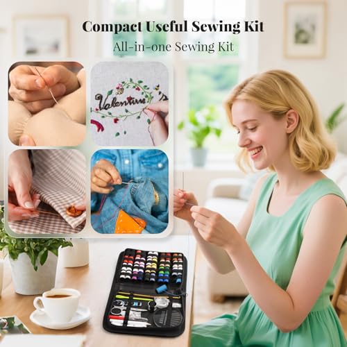 image for Coquimbo Sewing Kit Christmas Gifts for Grandma, Mom, Traveler, Adults